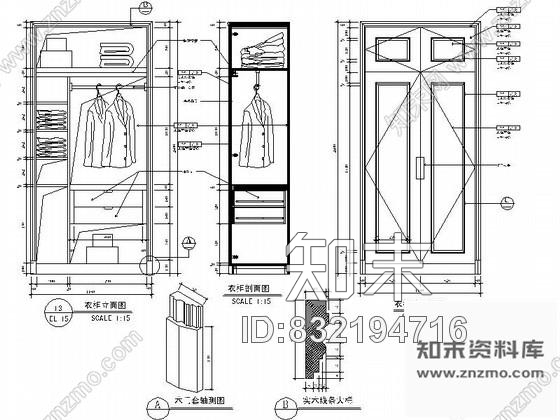 图块/节点双门衣柜装修详图施工图下载【ID:832194716】