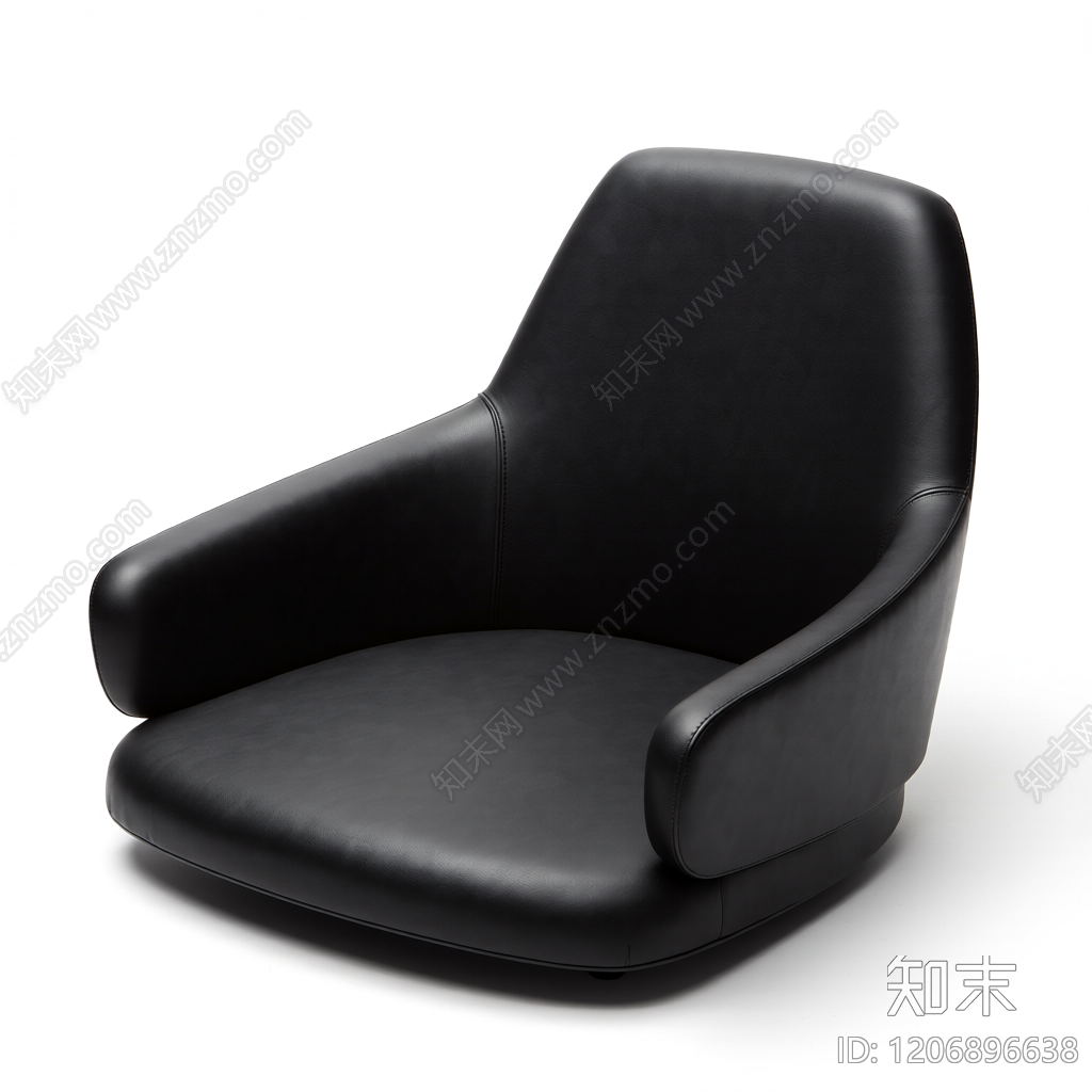黑色现代单人椅3D模型下载【ID:1206896638】