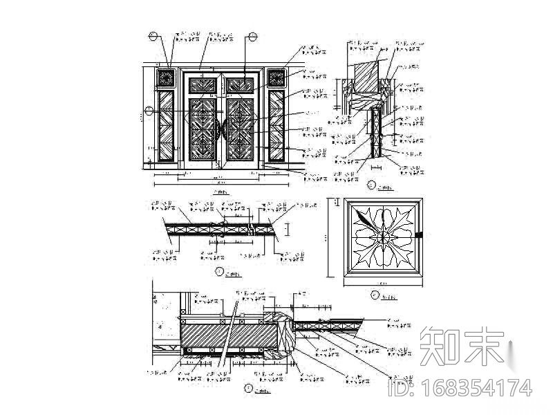 欧式酒店门cad施工图下载【ID:168354174】