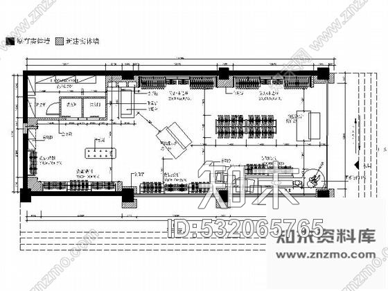施工图广东精品90平现代潮流男装服装店室内装修施工图含效果施工图下载【ID:532065765】