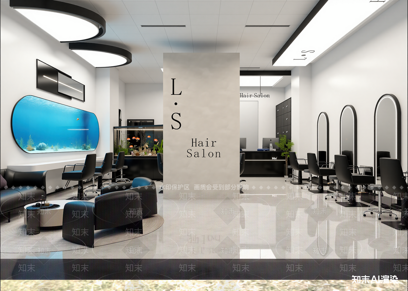 现代美发店3D模型下载【ID:1215115930】