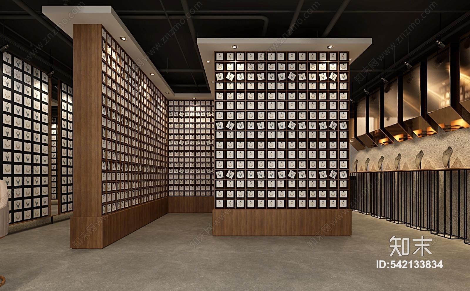 工业风首饰店3D模型下载【ID:542133834】