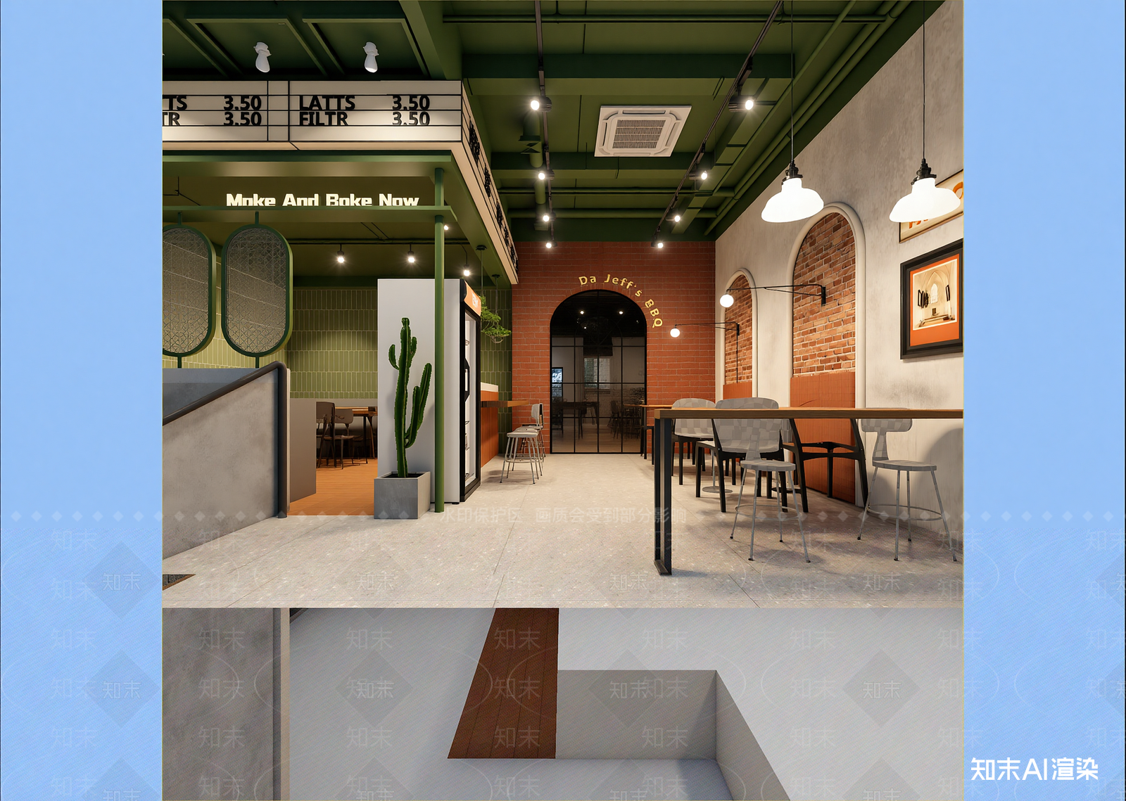 工业咖啡厅3D模型下载【ID:1214710243】