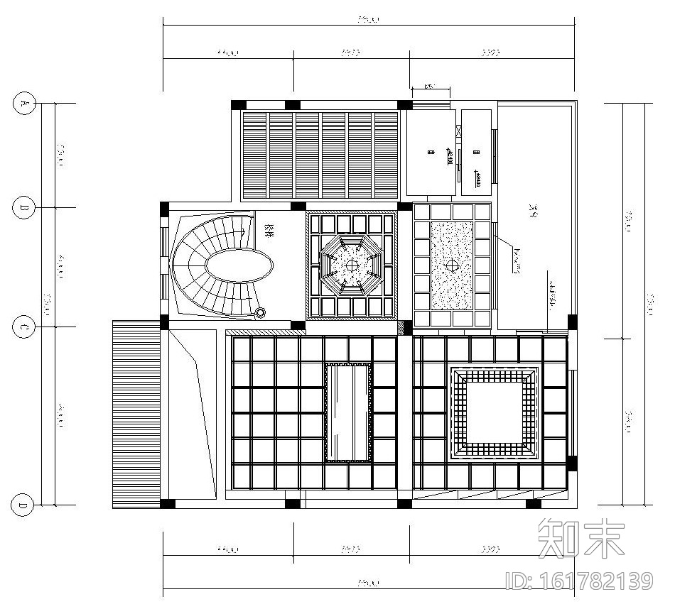 纯中式双层别墅室内装修施工图设计（附效果图）cad施工图下载【ID:161782139】