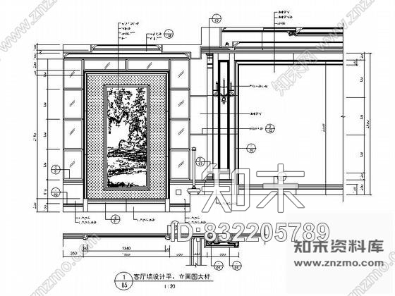 图块/节点别墅客厅墙设计详图cad施工图下载【ID:832205789】