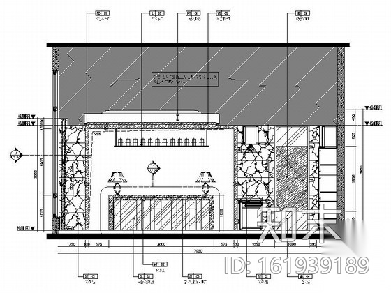 [重庆]中式风格四星级酒店接待区装修图cad施工图下载【ID:161939189】