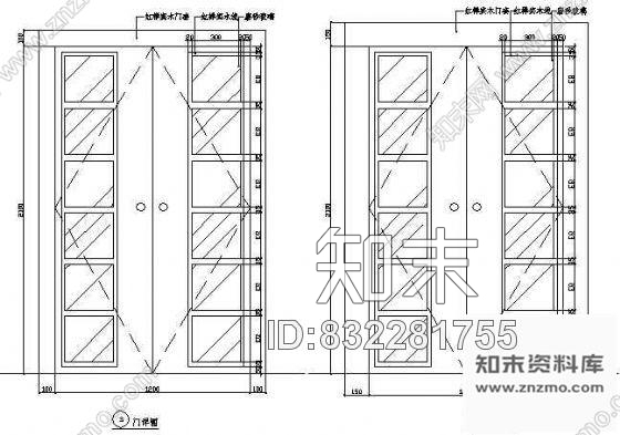 双开门详图cad施工图下载【ID:832281755】