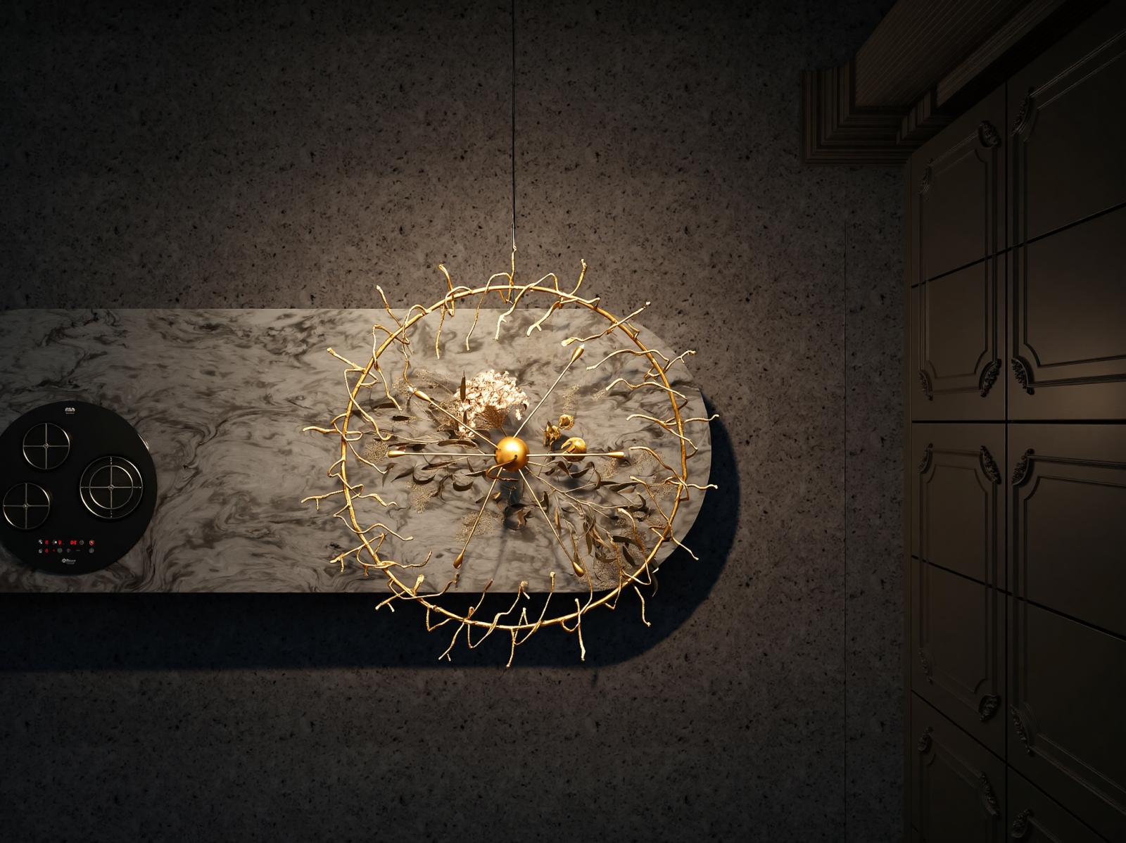 欧式古典开放式厨房3D模型下载【ID:1214018165】