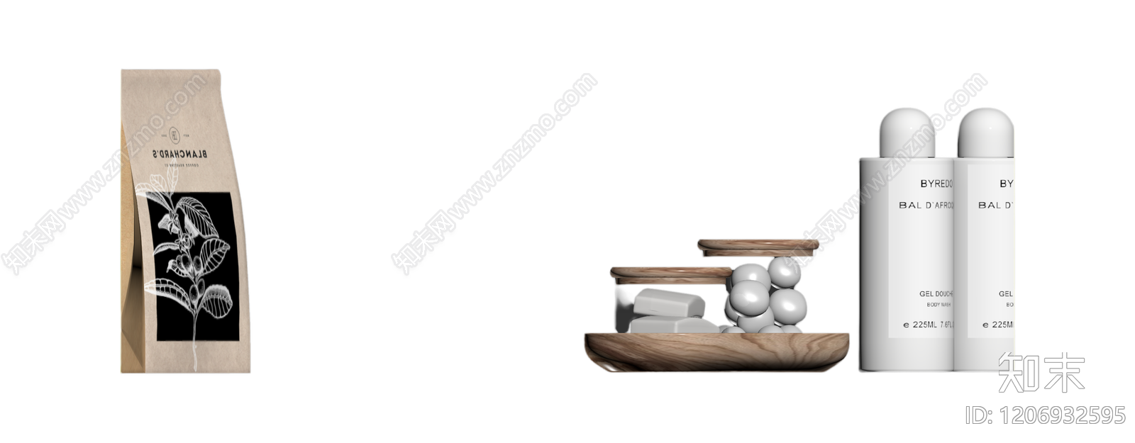 洗浴用品组合套装3D模型下载【ID:1206932595】