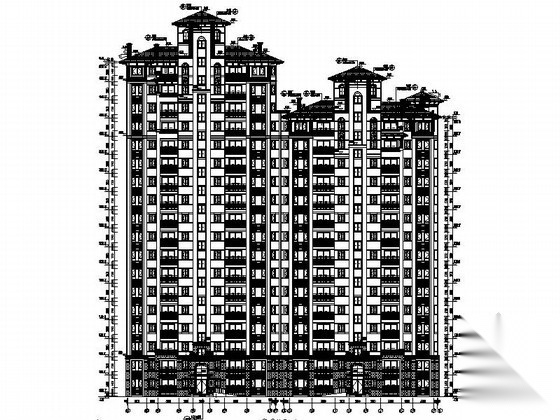 [济宁]某十八层二连板欧式住宅建筑施工图施工图下载【ID:149532170】