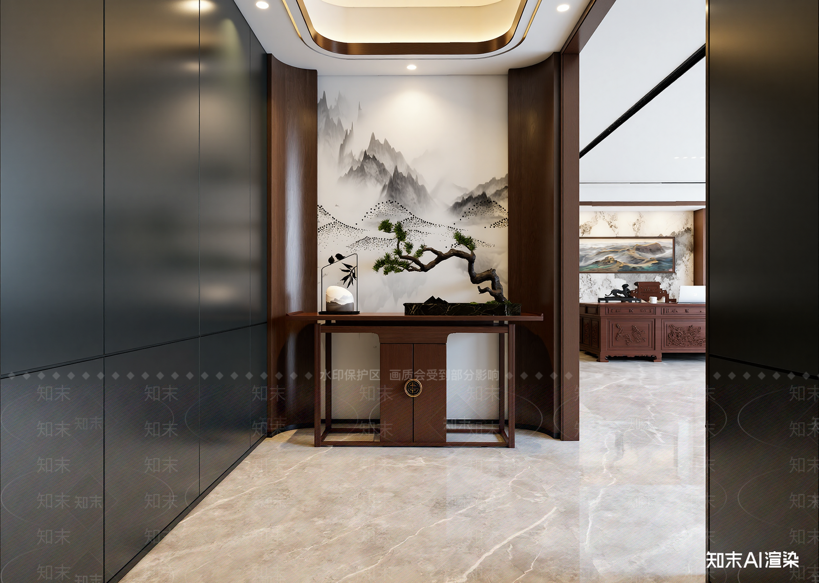 新中式玄关3D模型下载【ID:1214757091】