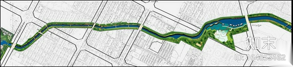 [河北]环城水系西北段三条河流沿岸景观方案cad施工图下载【ID:164853162】