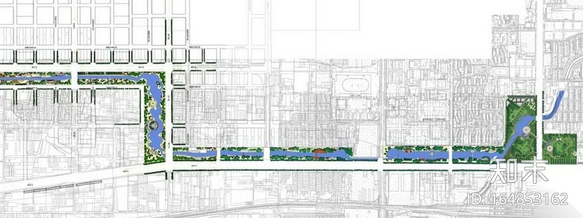 [河北]环城水系西北段三条河流沿岸景观方案cad施工图下载【ID:164853162】