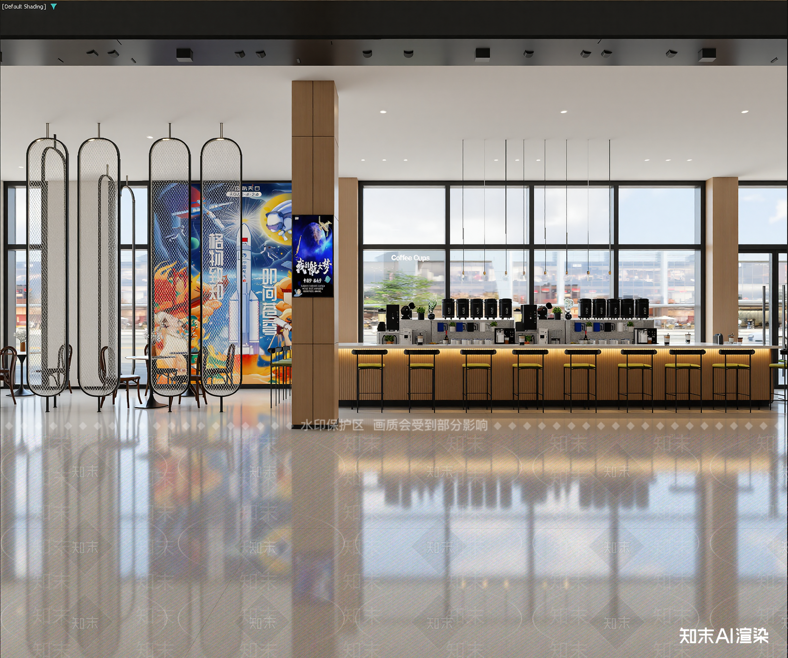 现代咖啡厅3D模型下载【ID:1214605848】