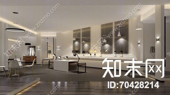 现代灯具展厅3D模型下载【ID:70428214】