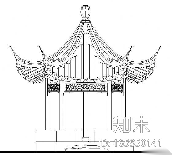 古建亭子建筑方案图系列-五角亭cad施工图下载【ID:165950141】