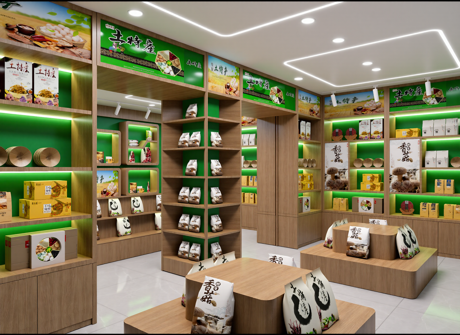 现代农产品展厅3D模型下载【ID:1214796855】