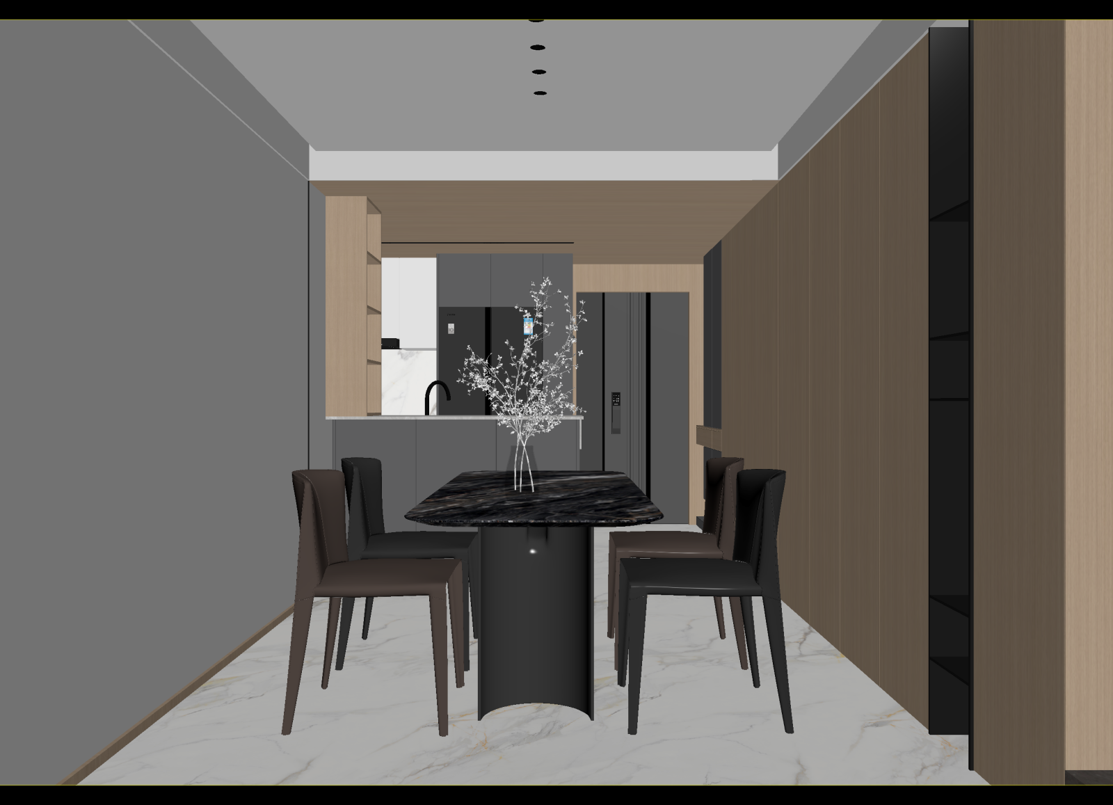 现代家居餐厅3D模型下载【ID:1214838133】