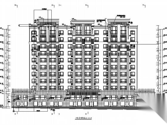 [吉林]十七层古典风格住宅建筑施工图（图纸非常精细）cad施工图下载【ID:167626156】