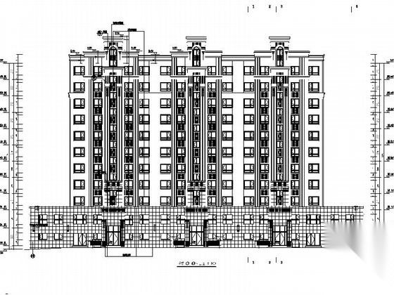 [吉林]十七层古典风格住宅建筑施工图（图纸非常精细）cad施工图下载【ID:167626156】