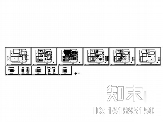 某住宅三居室内装修图cad施工图下载【ID:161895150】