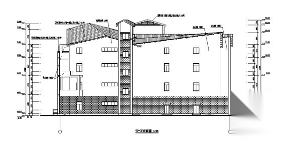 [四川]某农业大学校区食堂建筑施工图cad施工图下载【ID:165429114】