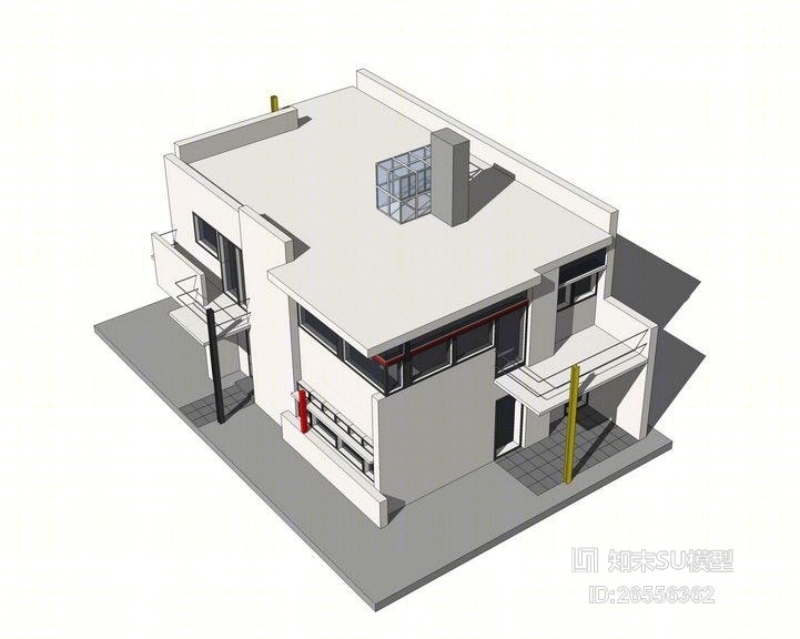 著名建筑大师乌德勒支住宅SU模型下载【ID:26556362】