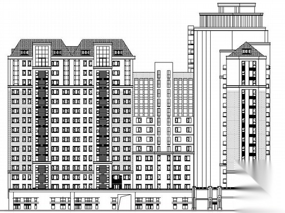 某德式沿街商住楼建筑施工图cad施工图下载【ID:166309125】