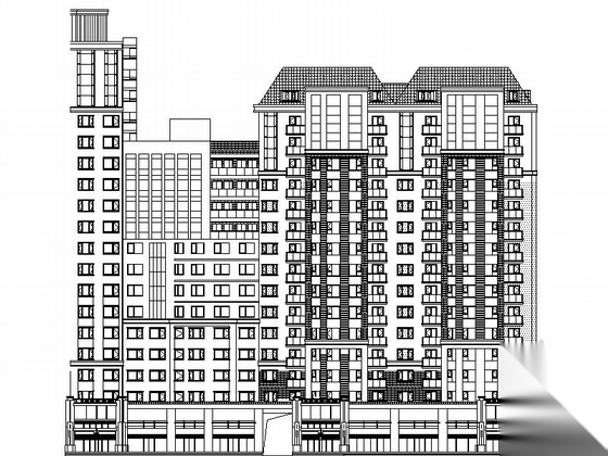 某德式沿街商住楼建筑施工图cad施工图下载【ID:166309125】