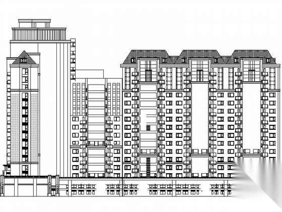 某德式沿街商住楼建筑施工图cad施工图下载【ID:166309125】