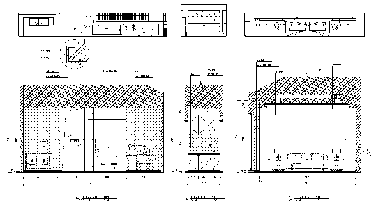 [浙江]杭州现代轻奢四居室别墅设计施工图cad施工图下载【ID:166982120】