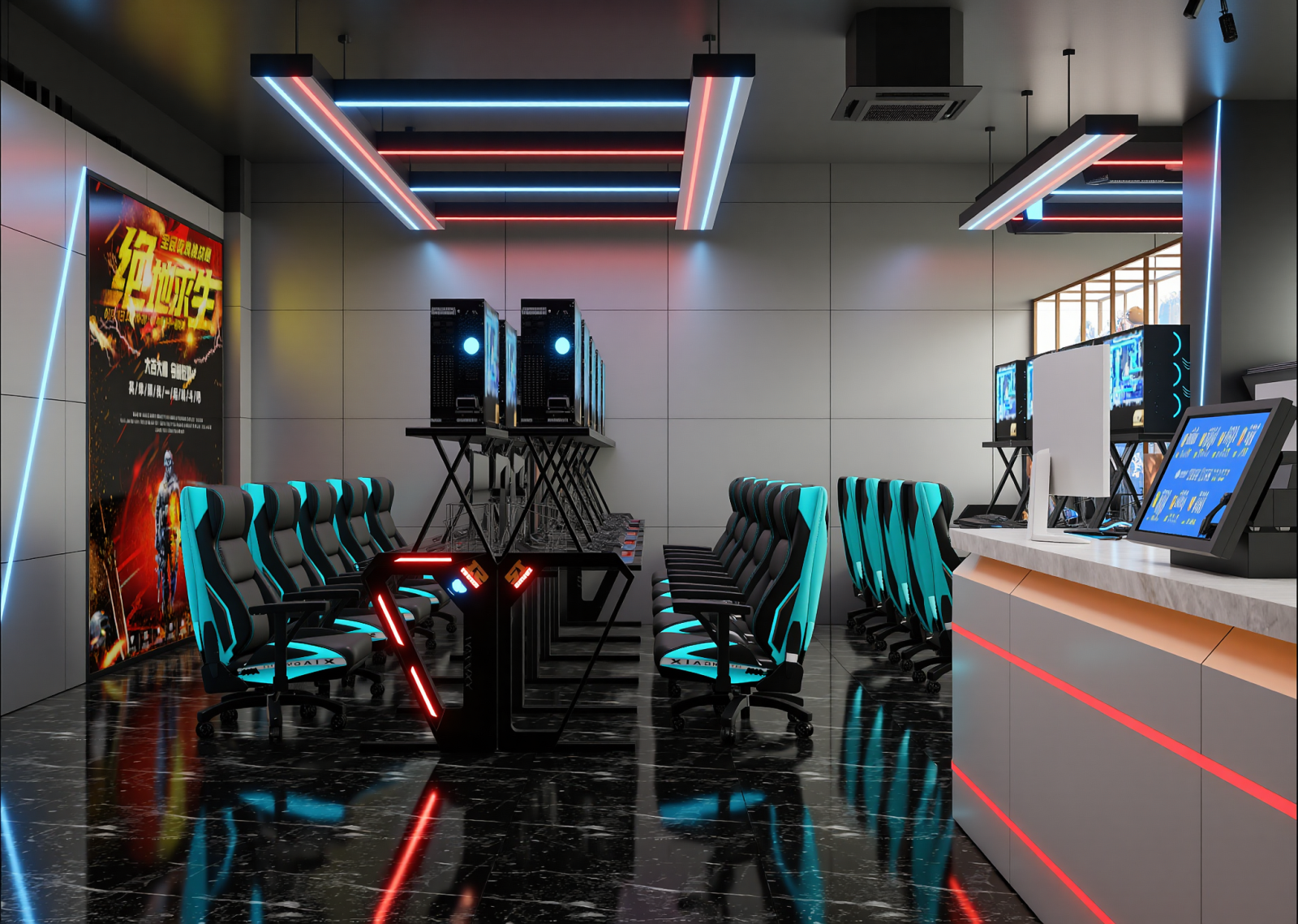 现代网吧网咖3D模型下载【ID:1215197928】