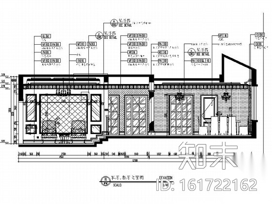 某新古典主义三层别墅装修图（含效果）cad施工图下载【ID:161722162】