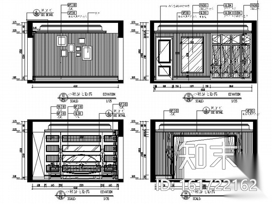 某新古典主义三层别墅装修图（含效果）cad施工图下载【ID:161722162】