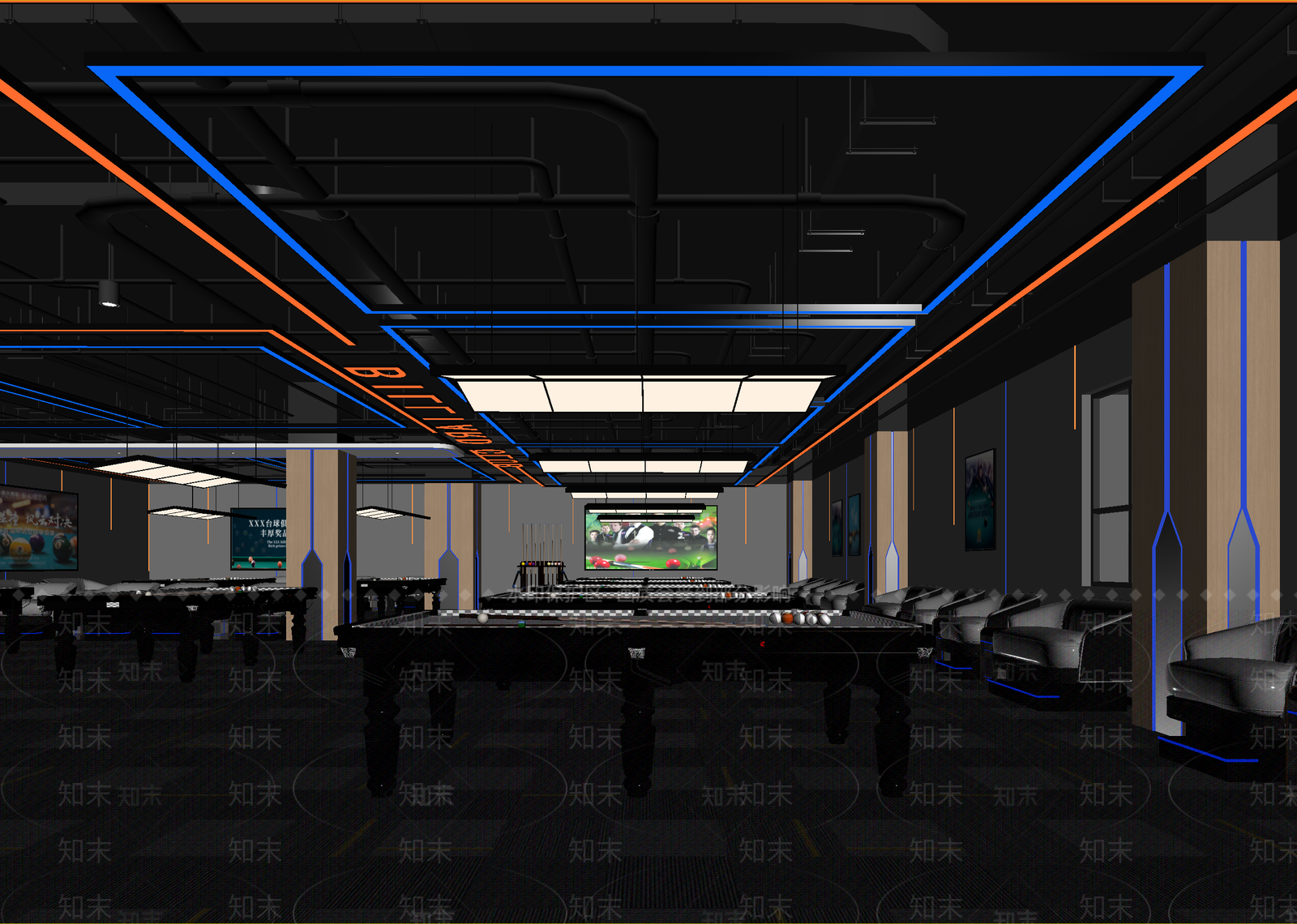 现代台球室3D模型下载【ID:1215080110】
