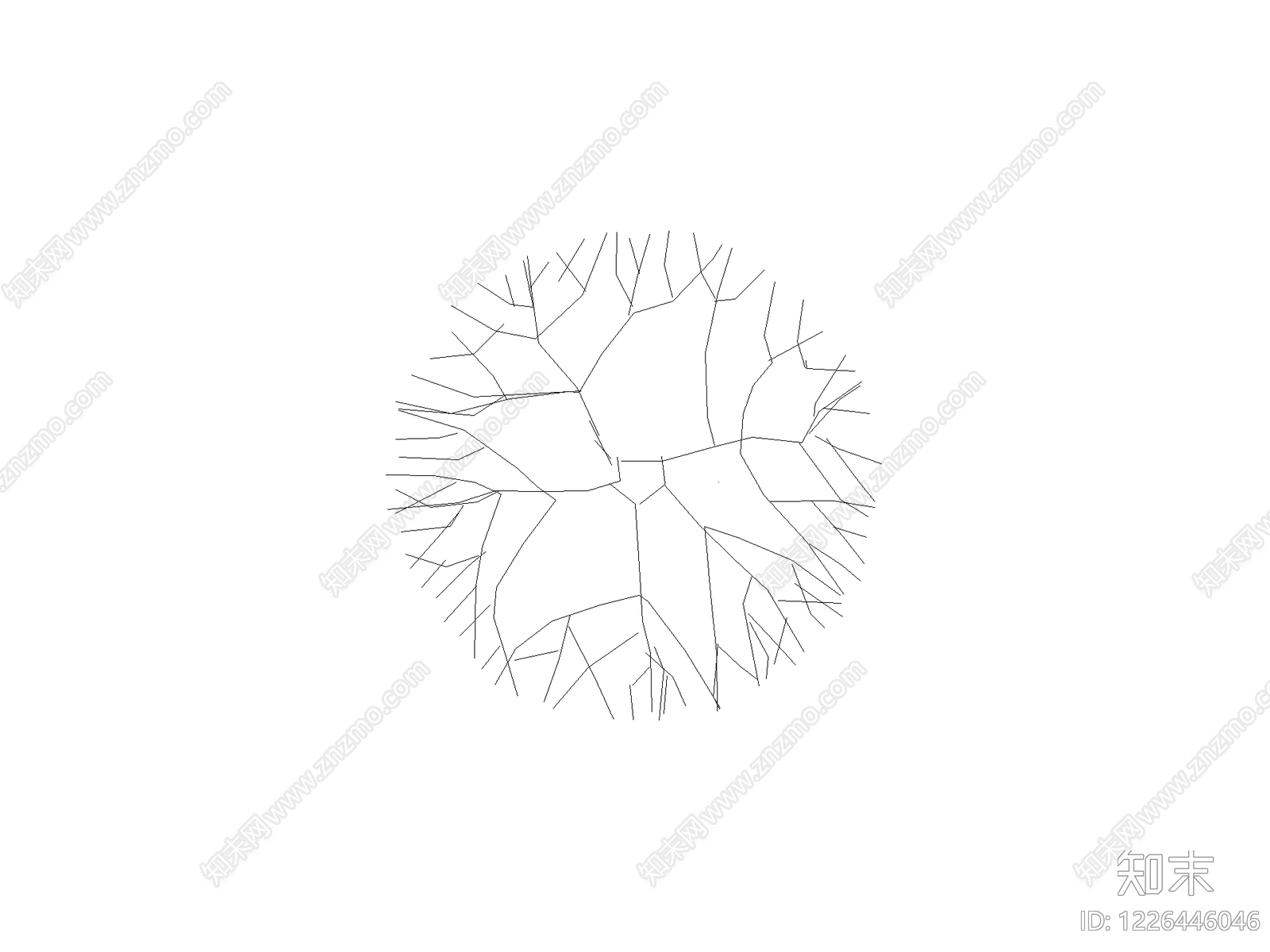 现代植物图块cad施工图下载【ID:1226446046】