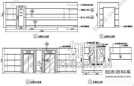 图块/节点电梯间立面图cad施工图下载【ID:832283724】