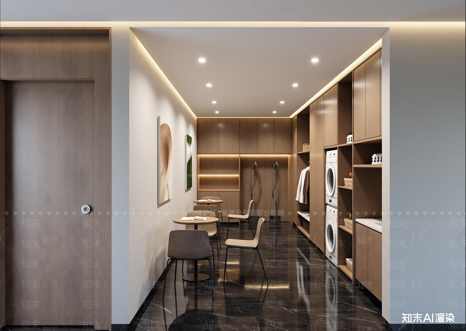 现代民宿大厅3D模型下载【ID:1214845422】