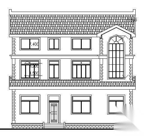 某三层豪华欧式别墅建筑施工图cad施工图下载【ID:149916176】