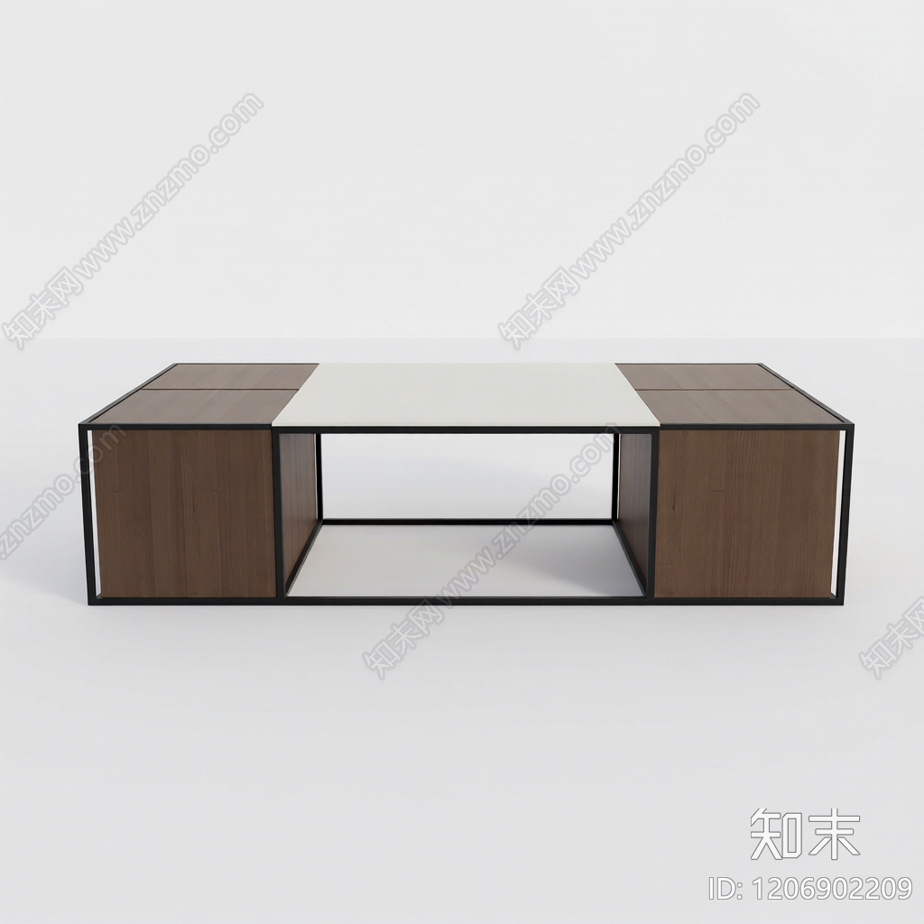 木质茶几组合体3D模型下载【ID:1206902209】