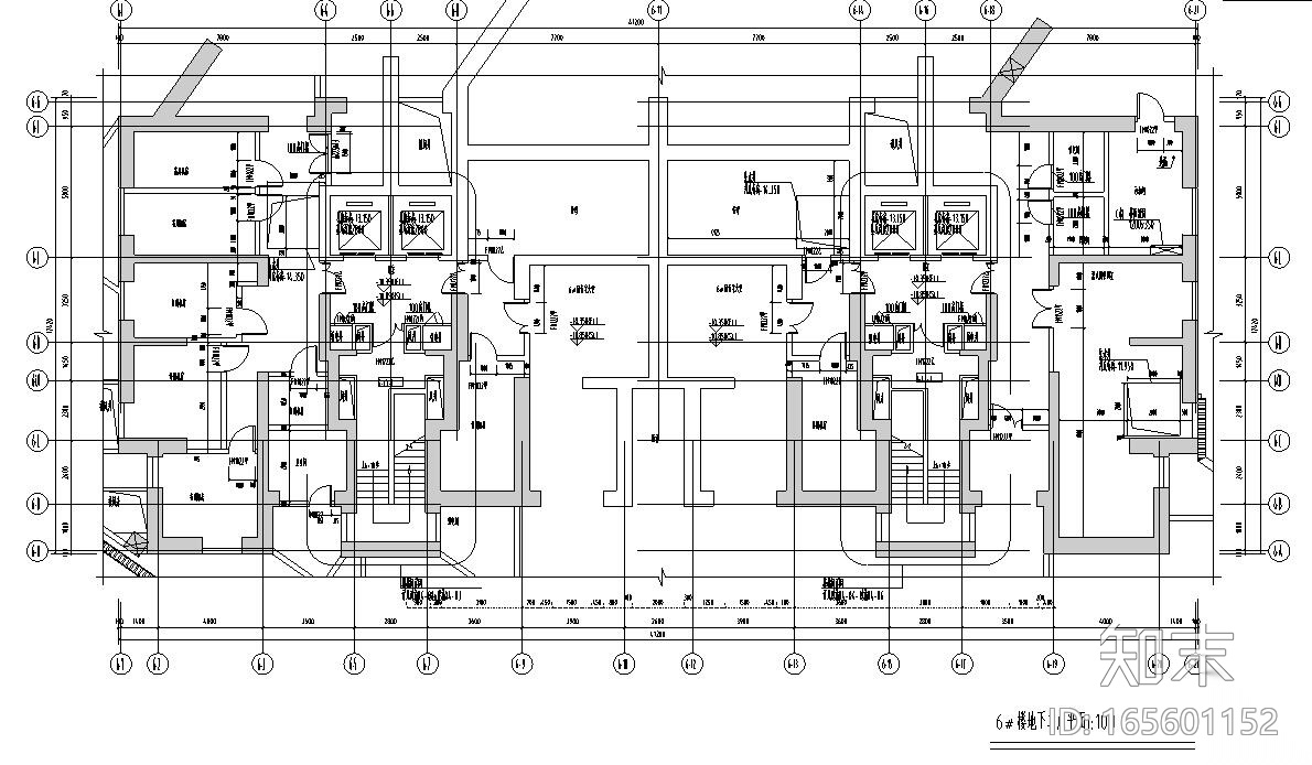 [上海]现代风格6栋住宅建筑施工设计cad施工图下载【ID:165601152】