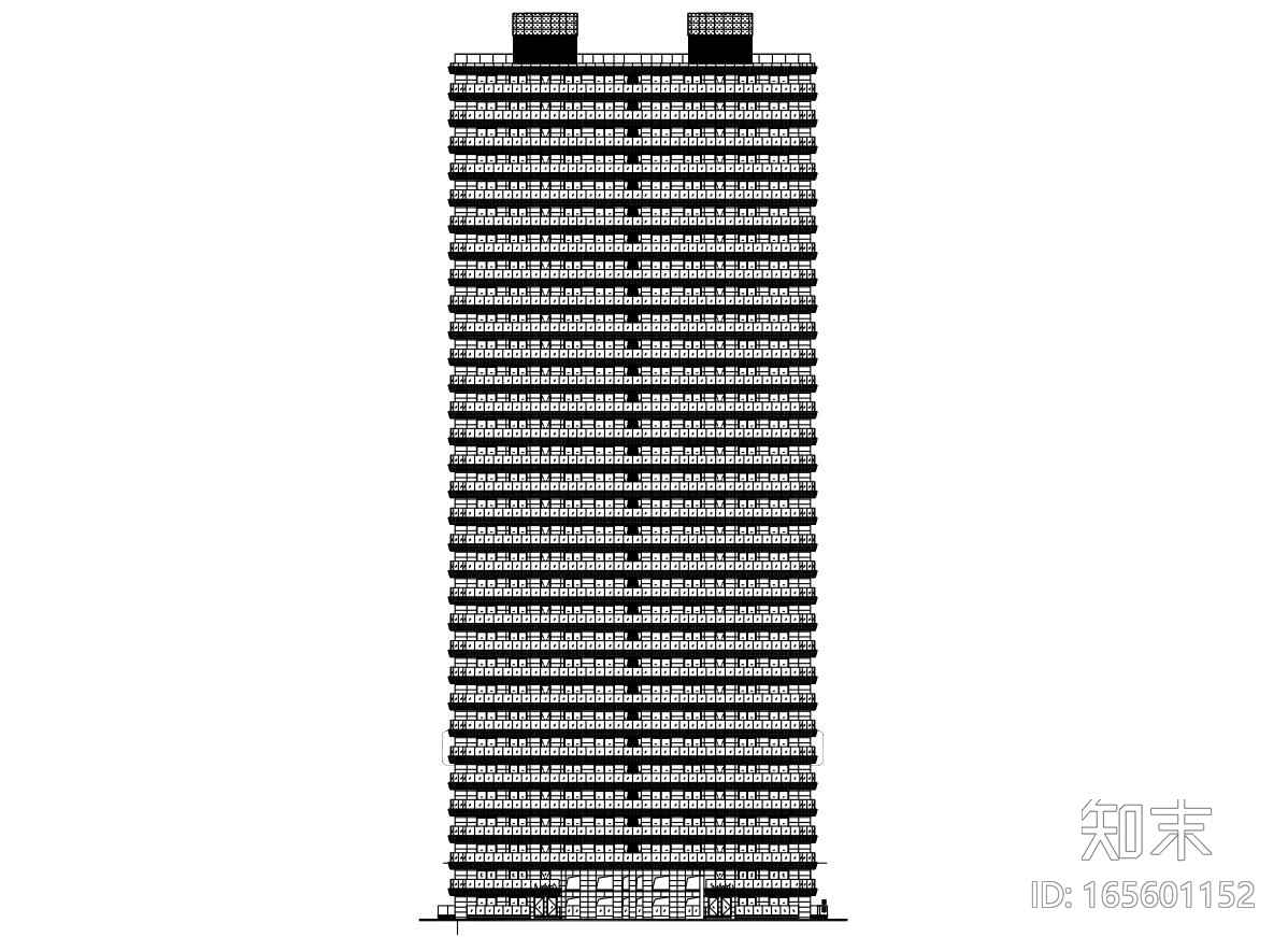 [上海]现代风格6栋住宅建筑施工设计cad施工图下载【ID:165601152】