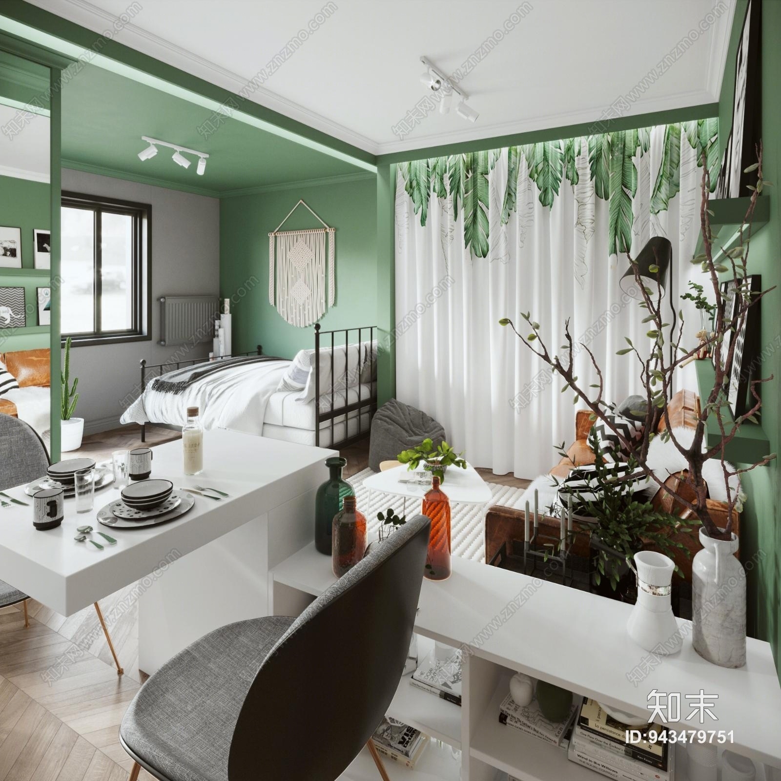 北欧客餐厅3D模型下载【ID:943479751】