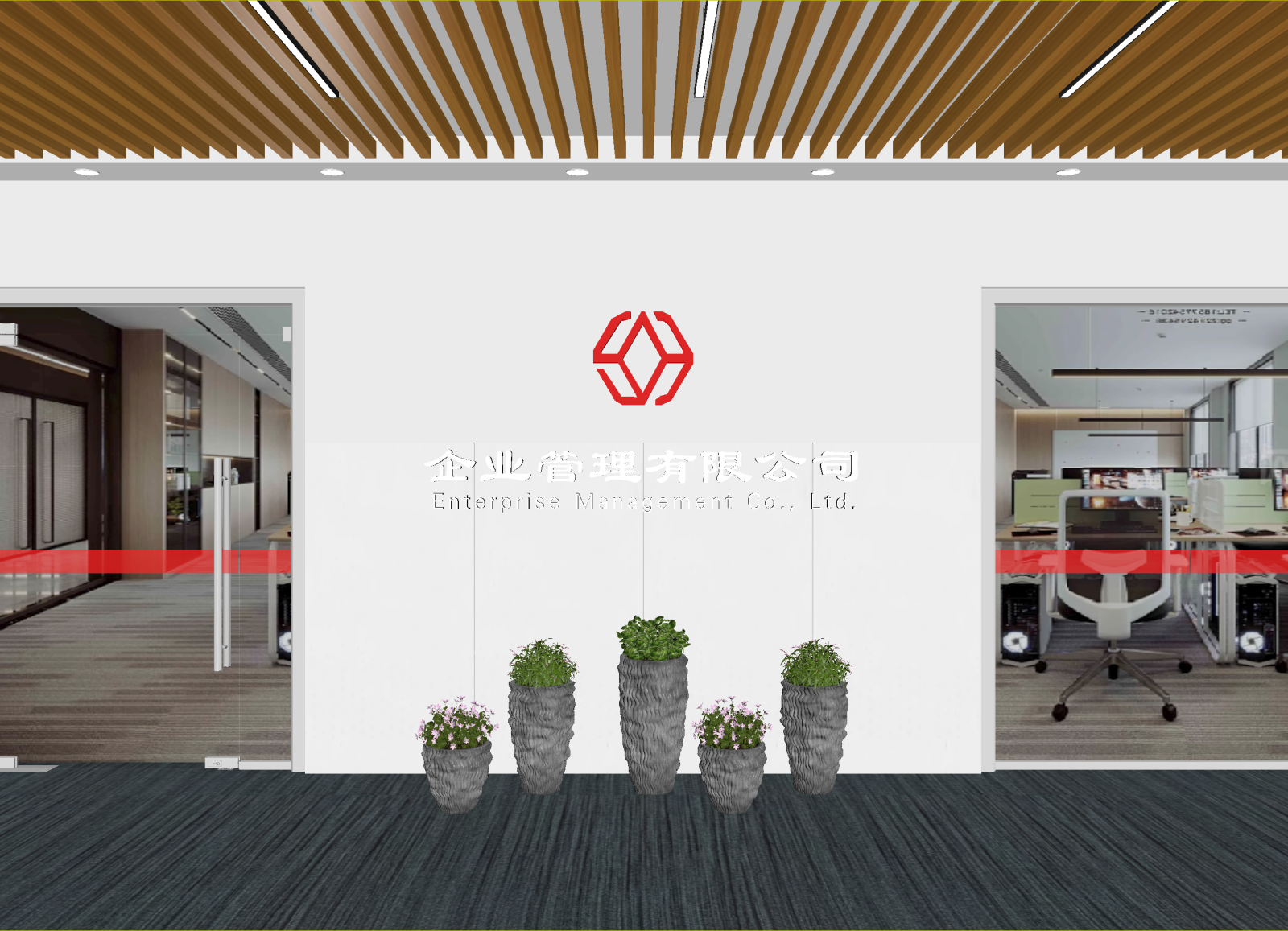 现代办公大厅3D模型下载【ID:1214424713】
