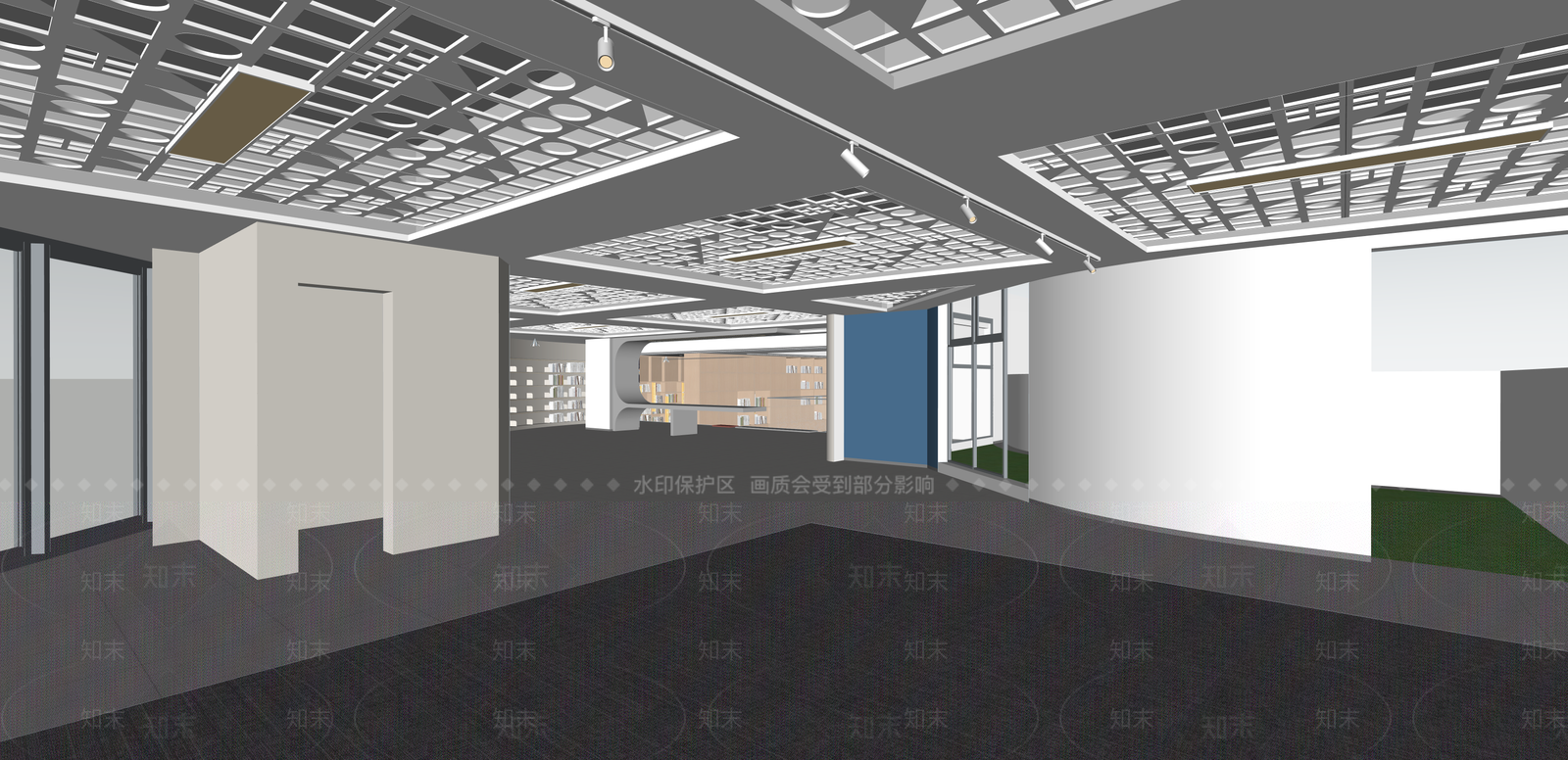 现代办公大堂SU模型下载【ID:1215206964】