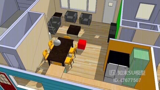 家装样板房SU模型下载【ID:47677507】