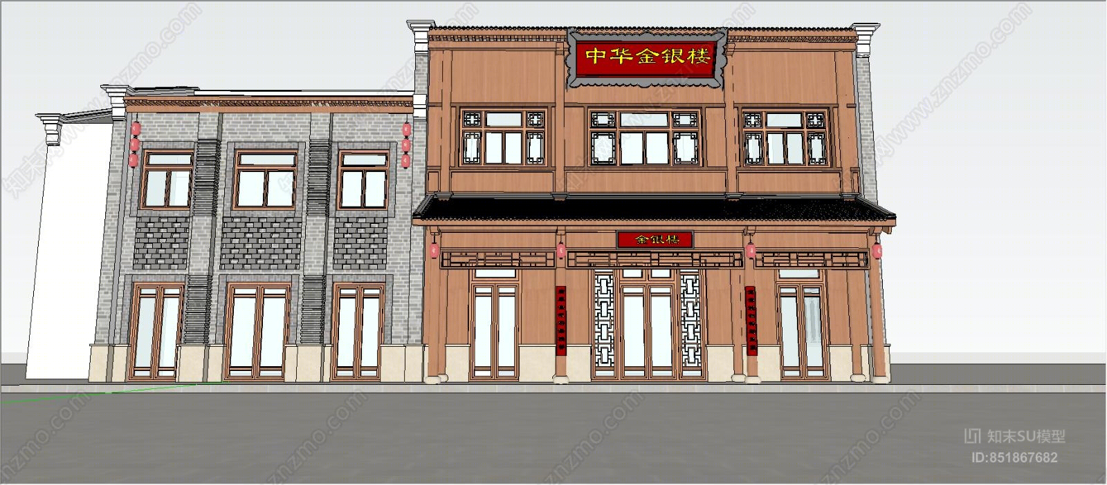 中式风格中式古建筑SU模型下载【ID:851867682】