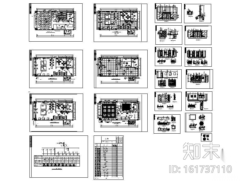 某小型售楼中心施工图cad施工图下载【ID:161737110】