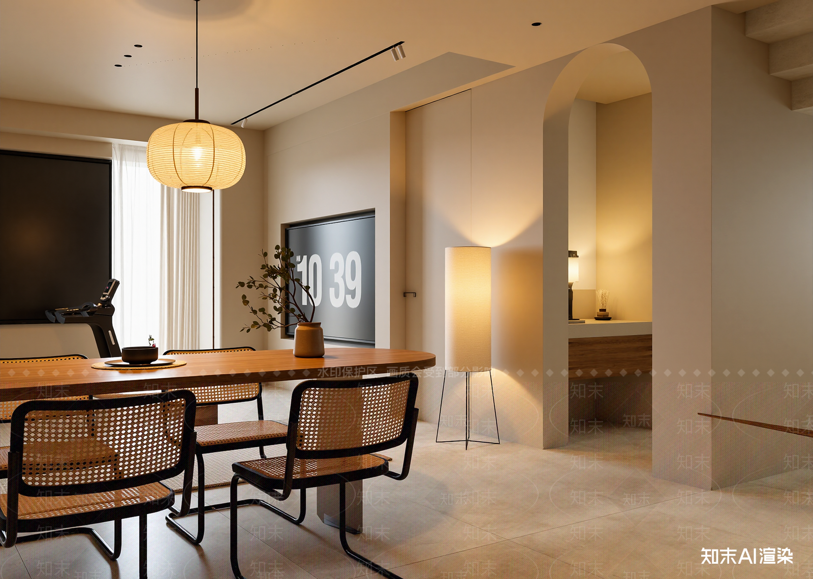 奶油家居餐厅3D模型下载【ID:1214724867】