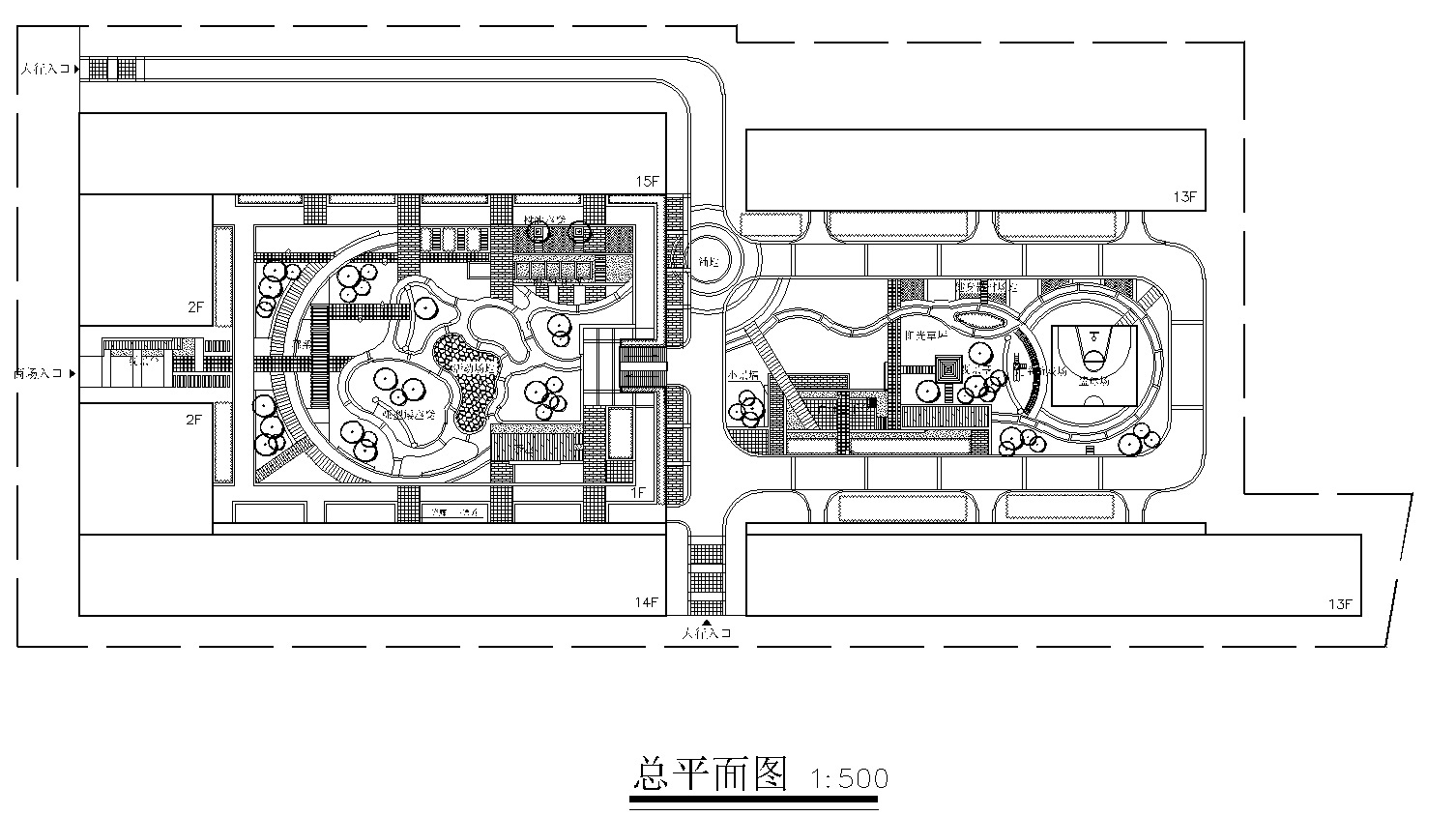 36套屋顶花园景观CAD平面图（各类型的屋顶花园）1-10施工图下载【ID:160715126】